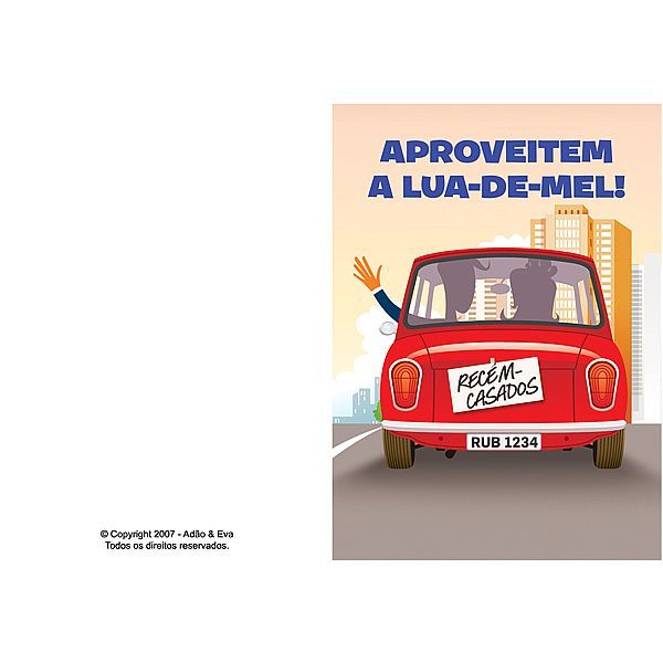 Cartão - Aproveitem a lua-de-mel! ...
