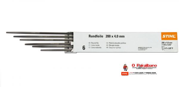 Lima Redonda 200x4,0mm STIHL 3/8 PMNC 1.1MM E PM 1.3MM