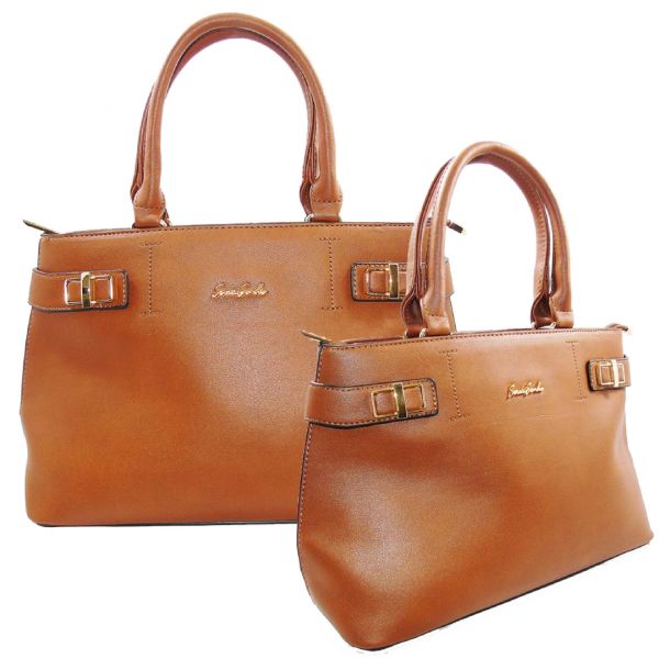 Bolsa de mão Sereia Sonho cor caramelo.