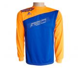 Camisa Adidas Dri Fit Manga Longa Azul e Laranja