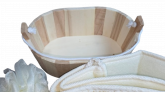 Kit Spa de Banho Mini Banheira de Madeira 5 Pçs