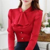 Blusa Feminina Casual Mulheres Elegantes Naviu Manga Longa