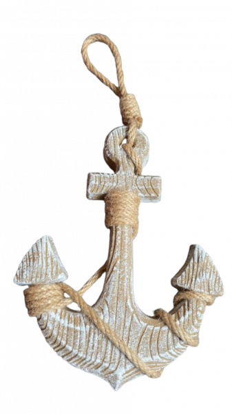 Enfeite Decorativo Ancora Naútica de MDF 17x35 cm
