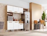 Cozinha Compacta Emily com Balcao 6P1G Atacama.Off White Aramoveis