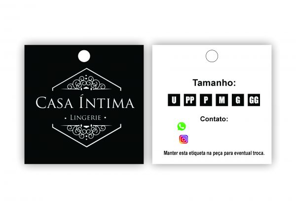 Etiqueta 5cm x 5cm Quadrada (Frente e Verso)