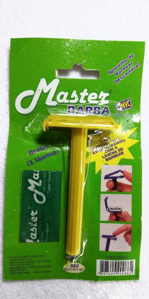 Aparelho Barbeador Classico Antigo Master Barba Com Uma Lamina Na Cartela