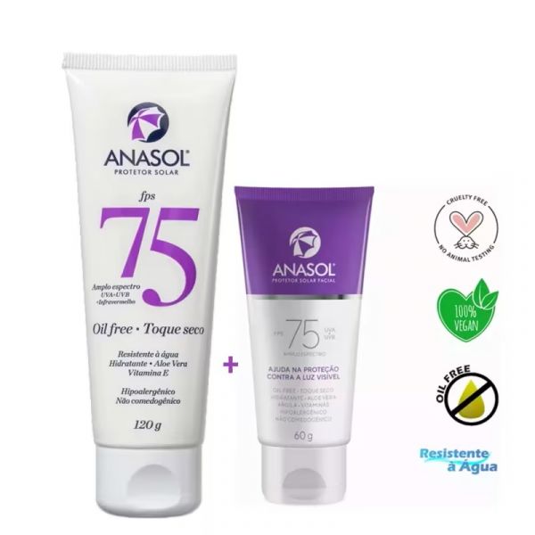 KIT ANASOL PROTETOR SOLAR CORPORAL FPS 75 + FACIAL FPS 75