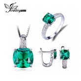 Joias De Luxo Esmeralda Fina Mulher Elegantes 4 Peças
