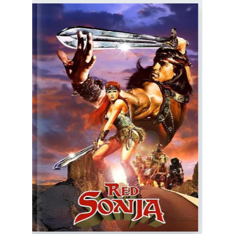 RED SONJA-GUERREIROS DE FOGO-ARNOLD SCHWARZENNEGER-PHOTO ALBUM DO FILME DE 1985-CAPA DURA  20 PAGINA