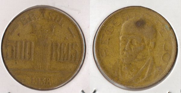 V155-1 - 500 Réis 1938 - Tiragem 4.451.000