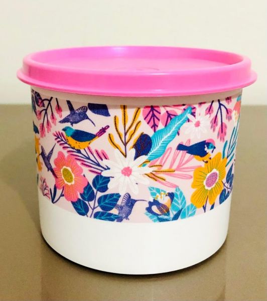 Tupperware Importada Redondinha Flores E Beija Flor 500ml