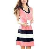 Livre Moda envio Casual Cores Misturadas listradas Chiffon P