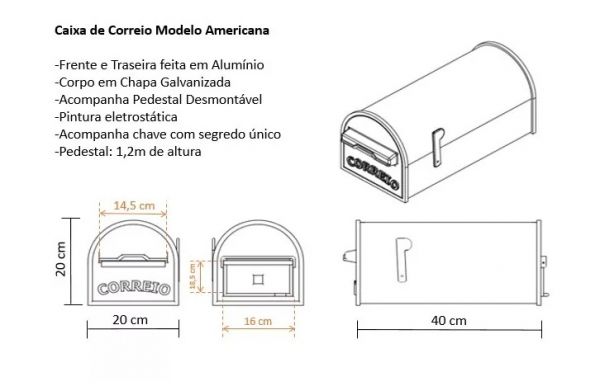 Caixa de Correio modelo Americano