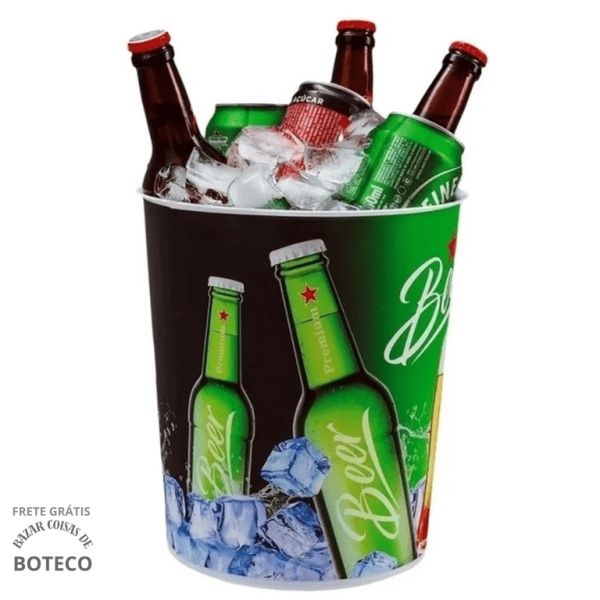 Balde para Gelo e Cerveja Verde 7L