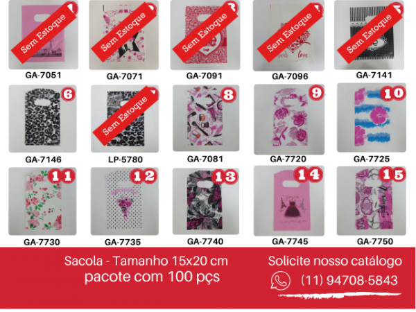 Sacola P/ presente 2- 15x20 PT C/ 100 pçs