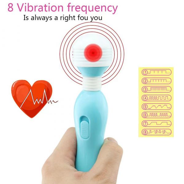MASSAGEADOR VARINHA MÁGICA COM CABEÇA FLEXÍVEL COR AZUL CELESTE