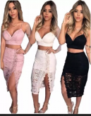 Conjunto cropped e saia