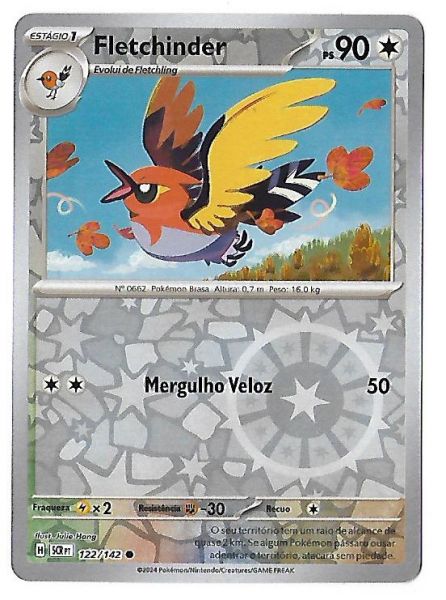 Pokemon Fletchinder Reverse Foil Escarlate e Violeta Coroa Estelar