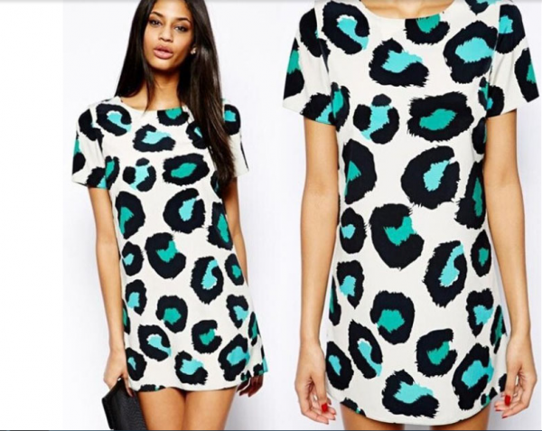 Vestido Onça Turquesa