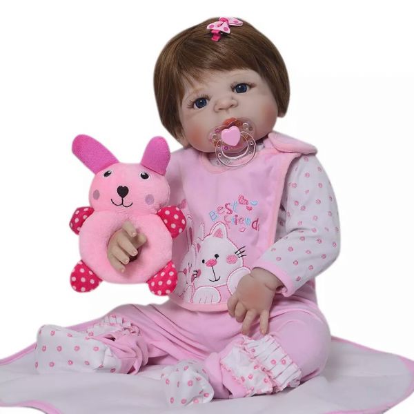 Boneca Reborn 57cm Silicone Macio Realista DIY