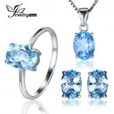 Joias De Luxo Topázio Fino Mulheres Elegantes 4 Peças