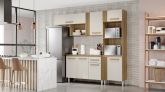 Cozinha Compacta Vitoria com Balcao Naiomi 7P1G Atacama.Off White Aramoveis