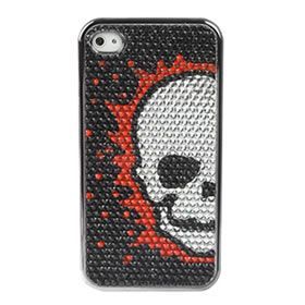 CASE DE CAVEIRA COM STRASS VERMELHA PARA IPHONE 4 E 4S