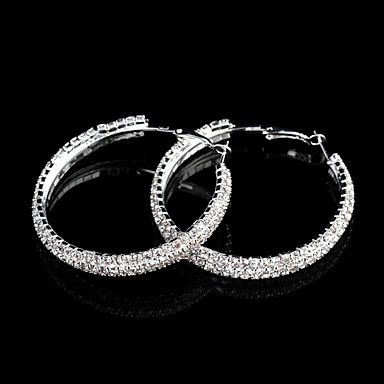 round de prata banhado a queda brincos de argola (prata) (1 par) #00946058