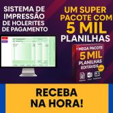 Contracheque Holerite Editável + Mega Pack 5 Mil Planilhas + Bônus - VERSÃO: ARC145