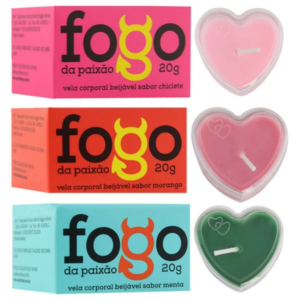 Vela Fogo da Paixão Beijável -20g