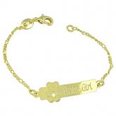 Pulseira infantil Baby Girl folheada a ouro 18k para bebês meninas - P522