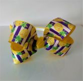 Tiara encapada com laço gorgurão Abacaxi