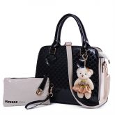 Bolsa com carteira. Bonita e elegante. Brinde: Chaveiro Ursinho!           08 cores.  Cod.: 701