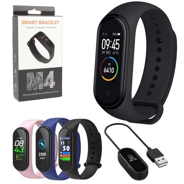 Relógio Pulseira Inteligente Monitora Pressão E Passos M4