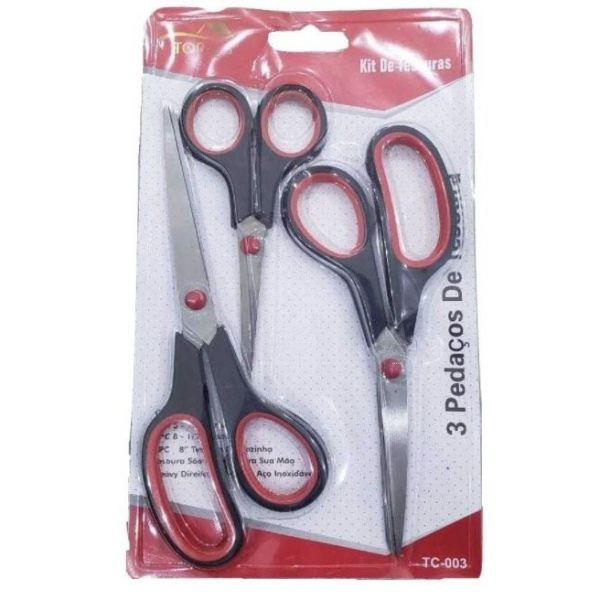 kit tres tesouras costura e utilidades cozinha