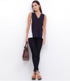 BLUSA BICOLOR EM MALHA