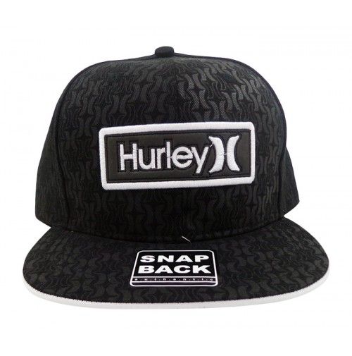 BONÉ ABA RETA HURLEY PRETO E BRANCO