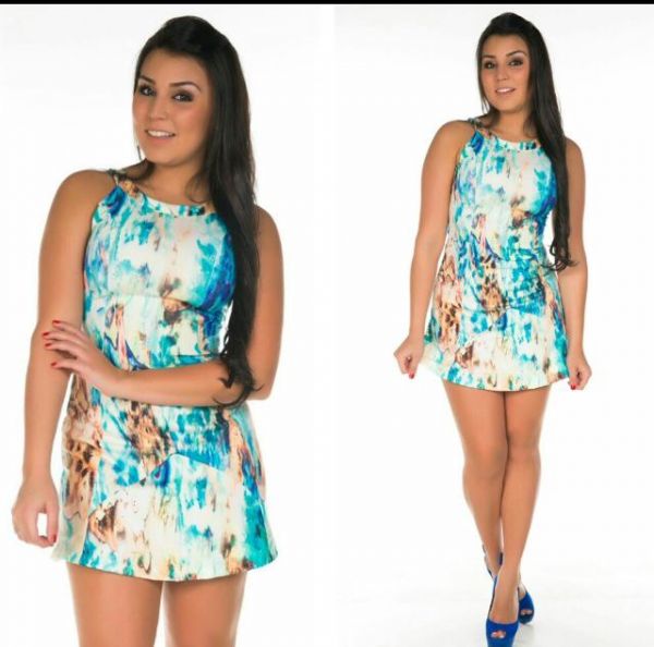 Vestido Azul Floral