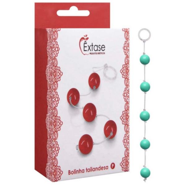 BOLINHAS TAILANDESAS EM ACRÍLICO COM CORDA EM SILICONE COR VERDE TAMANHO P