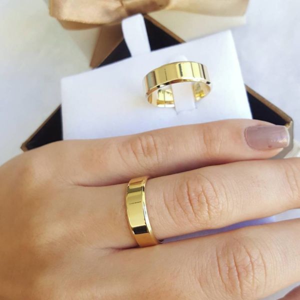 ALIANÇAS CHANFRADAS 6 MM