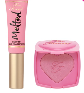 Melted Kisses e Sweet Cheeks, Kit batom + blush Too Faced