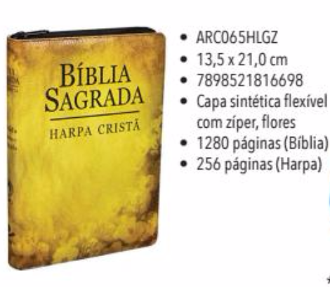 Bíblia com Harpa flores