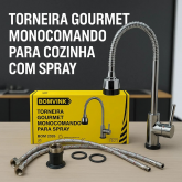TORNEIRA GOURMET MONOCOMANDO PARA COZINHA COM SPRAY