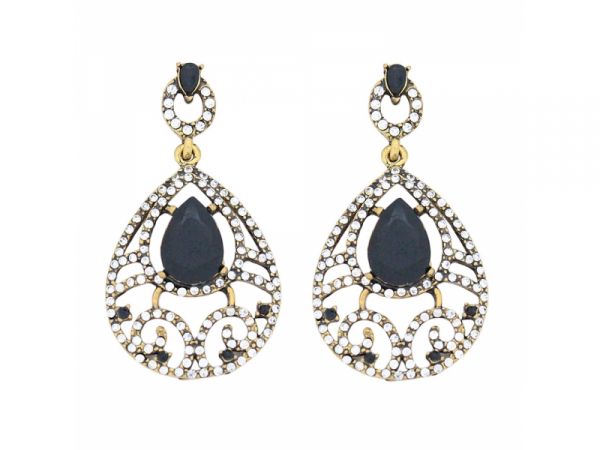 BRINCO TURCO STRASS PRETO