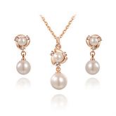 Roxi moda genuíno cristal austríaco, delicado ms banhado a ouro conjunto de jóias, chrismas / presen