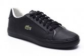 SAPATENIS LACOSTE COURO NAPA PRETO C/ SOLA PRETA - LS-081