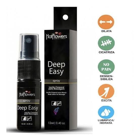 DEEP EASY ANESTÉSICO LOÇÃO CORPORAL PARA MASSAGEM EM SPRAY 12ML HOT FLOWERS