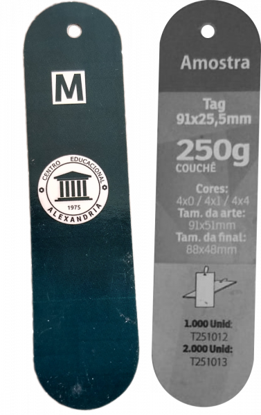 4x1 - Tags couchê 250g - 88x22mm - 1000 unidades