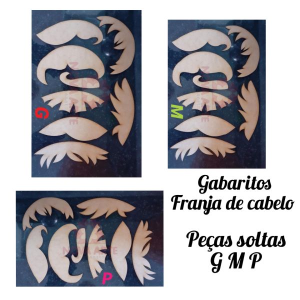 Franja de cabelo 3 tamanhos pçs soltas