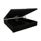 Base Bau Casal Bipartida 2x69x188x40 Corino Preto 2238 SR